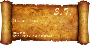 Stier Tea névjegykártya
